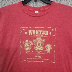 M&O Gold Wanted The Good Boy Gang Dog Graphic Tee Red Heather Medium