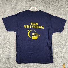 Vintage Relay For Life Shirt Mens Large Blue Team West Virginia Cancer Charity