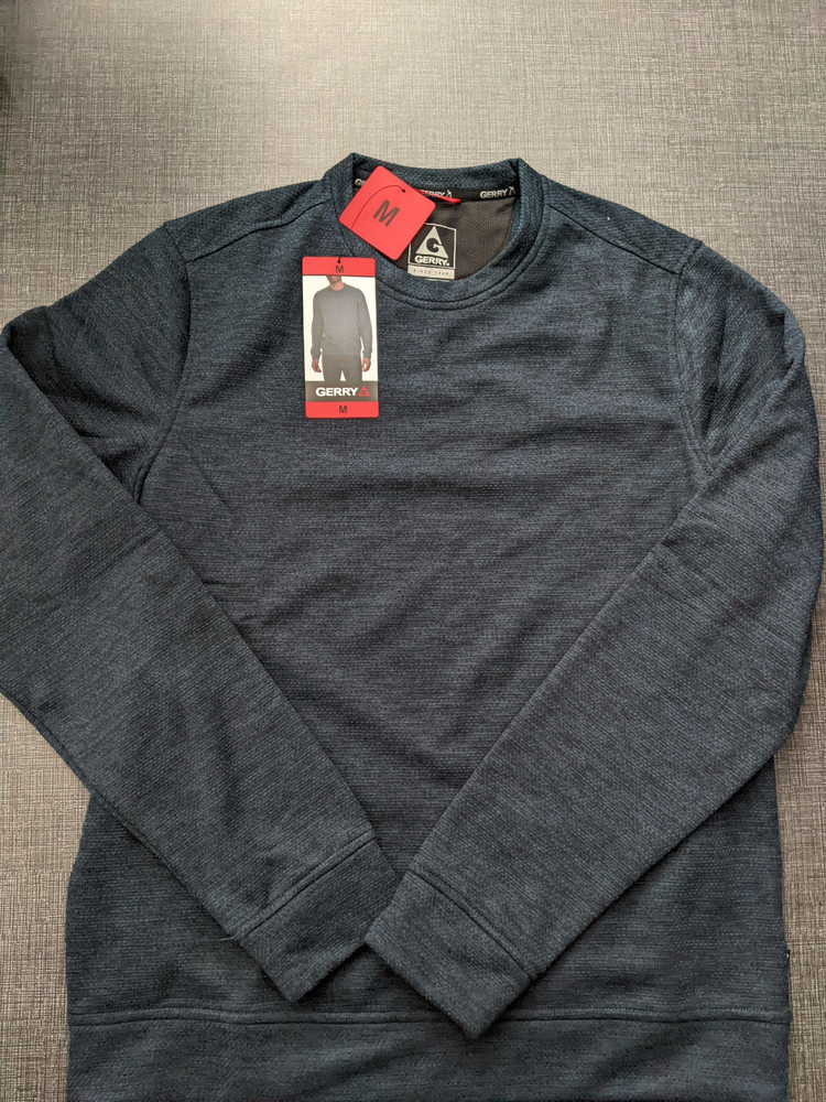 NWT Gerry Men’s Long Sleeve Crew Sweater Size Medium Blue