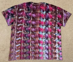 Handmade Ice Tie Dye T-Shirt 2XL Mens Womens Soft Cotton Blue Maroon Rolled