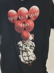 IT Pennywise Clown You’ll Float Too Size M T Shirt Stephen King Movie