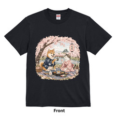 T-shirt ～the Shiba dog and the Japanese cat Ohanami T-shirt～