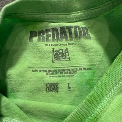 Predator Shirt Mens Large Green Cotton Graphic Tee Tie Dye Movie Sci-Fi Retro