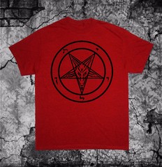 Pentagram Shirt – Punk Occult Gothic Satan Metal Baphomet Satanic Skull Skeleton