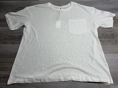 Flawless Men’s White Linen Blend Pocket Tee Shirt XL NWT Relaxed Fit Crewneck