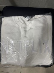Netflix White Embroidered Logo Shirt Size Medium New Sealed (2 Available)