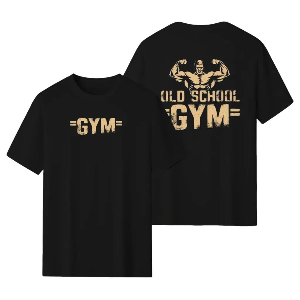 Vintage Men’s Gym T shirt with Old School Weightlifting Retro Workout Tee