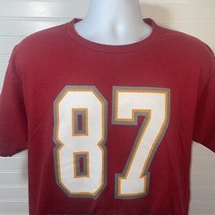 Rob Gronkowski #87 Tampa Bay Shirt Men Large Red Double Sided RN#90836 Bucs