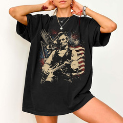 Abraham Lincoln Playing Guitar Shirt America 250th Anniversary Patriotic Tee