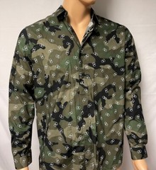 VALENTINO CAMO ARMY SHIRT V LOGO SIZE 53 COLLAR 17