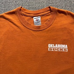 Vintage Texas Longhorns Oklahoma Sucks Funny Shirt Jerzees Boomer This Rivalry L