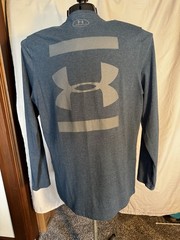 Men’s Long Sleeve T Shirt Gray Blue Sz MD M by Under Armour School Casual Nice