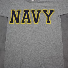 Navy Shirt Mens S Gray Blue Bayside Military Workout Run Uniform