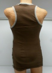 Jocko Mens Jake Side Stripe Racerback Tank Top Brown/Heather Sz Md-4X #8122 157G