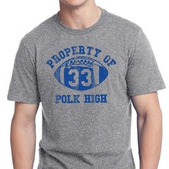 PROPERTY OF POLK HIGH 33 Jersey vintage no maam al bundy football T-Shirt GREY