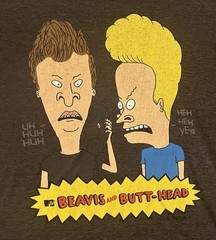 MTV Beavis and Butt-Head 90s Y2K cartoon Gray T-Shirt medium Mike Judge