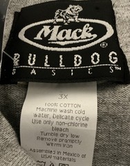 Mack Trucks High Neck T-shirt Mens Gray Long Sleeve Cotton Size 3X New w/Tag