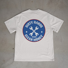 Dirty Hands Make Clean Money Shirt Blue Collar Work Pride Tee Back Print