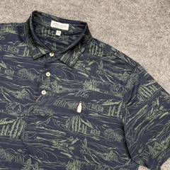 Peter Millar Summer Comfort Polo Shirt Men’s M Navy Landscape Golf McAurthur CC