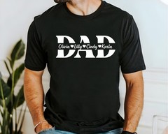 Custom Dad Shirt With Kids Names Personalized Father Day Shirt New Dad Gift