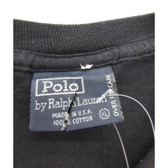 VINTAGE Polo Ralph Lauren Shirt Men XL Black 90s Blank Single Stitch Pony USA