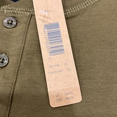 Pendleton Every Wear Mens Large Long Sleeve Button Henley Shirt Olive Green NWT