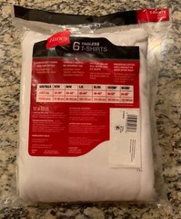 6 Pack T-Shirts Hanes Tagless Crew Neck Mens Size L 42-44″ Cotton Blend New