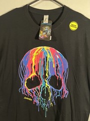 Sols Bartex Melting Skull Amsterdam Neon Glow Black T Shirt Size Large