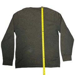 Polo Ralph Lauren Waffle Knit Thermal Crewneck Cotton Long Sleeve Shirt Grey L