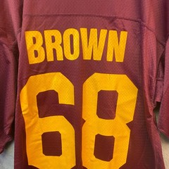 Vintage Maroon Mesh Football Jersey Brown 68 Burgundy Gold Mens Size L USA Made