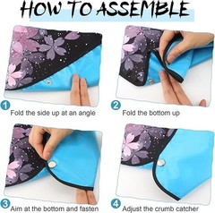 Waterproof Adult Bibs for Women, 3 Pack with Crumb Catcher, Washable