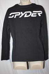 mens spyder LS t-shirt M nwt double side graphics black