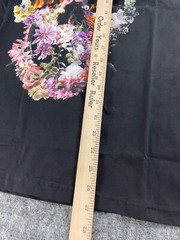 Off Prize Shirt Mens Small Skull Print Floral Tee Black Slim Fit Cotton N101