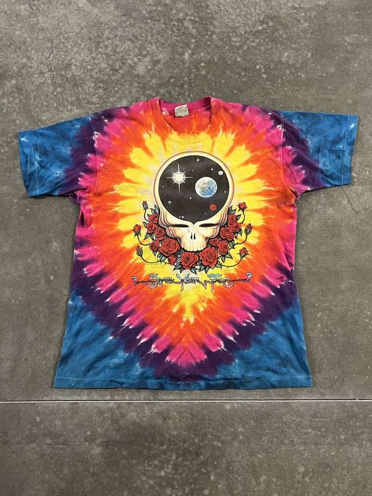 Vintage OG 1992 Grateful Dead Space Your Face Liquid Blue Tie Dye XL