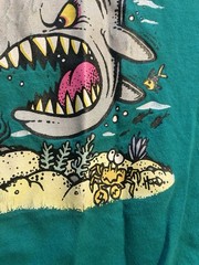 Vintage Shark T-shirt Comedy Funny Size XXL Florida Animals 90s Scuba USA