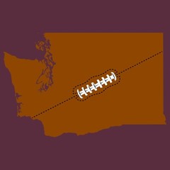 Washington Football State Shape – Hometown Pride T Shirt – Maroon