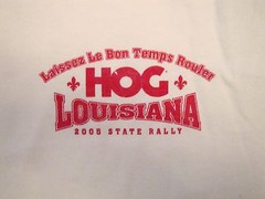 Louisiana Hog State Rally Motorcycle Biker White Long Sleeve T Shirt M