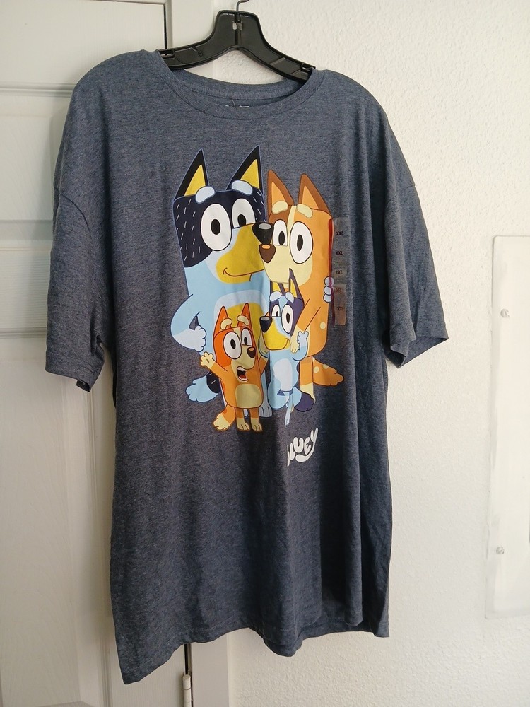 Bluey New Adult T-Shirt -Chilli Bandit Bingo Bluey 2XL New! With Tags