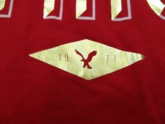 AMERICAN EAGLE Men Size XXS Classic Fit Red Yule Holiday Tee