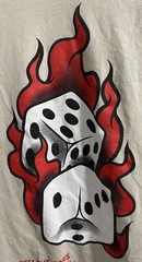 OUTRANK SHIRT DICE 🎲 FLAMES 🔥Watch The Ones You’re Rolling With Men M Beige