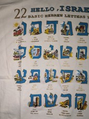 Hebrew Alphabet Jewish Letters Large T Shirt Art Of The Land E. N. Collect. NWOT