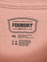 The Foundry Supply Co. Men’s 4XL Blush Crew Neck T-Shirt Cotton Blend Tee