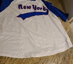 Vintage? New York Raglan Shirt Mens XL Badger Sport Blue White Jersey Y2K