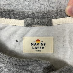 Marine Layer Henley Shirt Mens Large Gray Long Sleeve Viscose Blend Knit