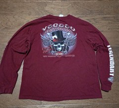 VTG Harley Davidson Shirt XL Y2K Long Sleeve Skull Graphic 2012 Louisiana