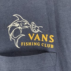 Vans Sailfish Graphic T Shirt Mens XL Navy Blue Custom Fit Skateboarding Fishing