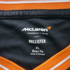 HOLLISTER McLaren Formula 1 Team #4 Norris Jersey Black Orange Size XL Boxy Fit