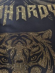 New Fashion Tiger Trend Rhinestone Summer Short Sleeve Luxury Black Men T-Shirt
