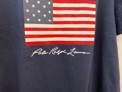 Polo Ralph Lauren Navy AMERICAN FLAG Graphic Classic Fit Short Sleeve T Shirt