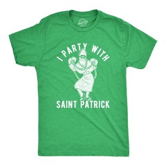 Mens Party With St Patrick T Shirt Funny Saint Patricks Day Parade Drinking